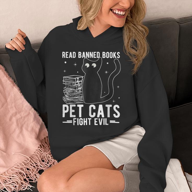 Read Banned Books Pet Cats Fight Evil Read Banned Books Unisex Hoodie