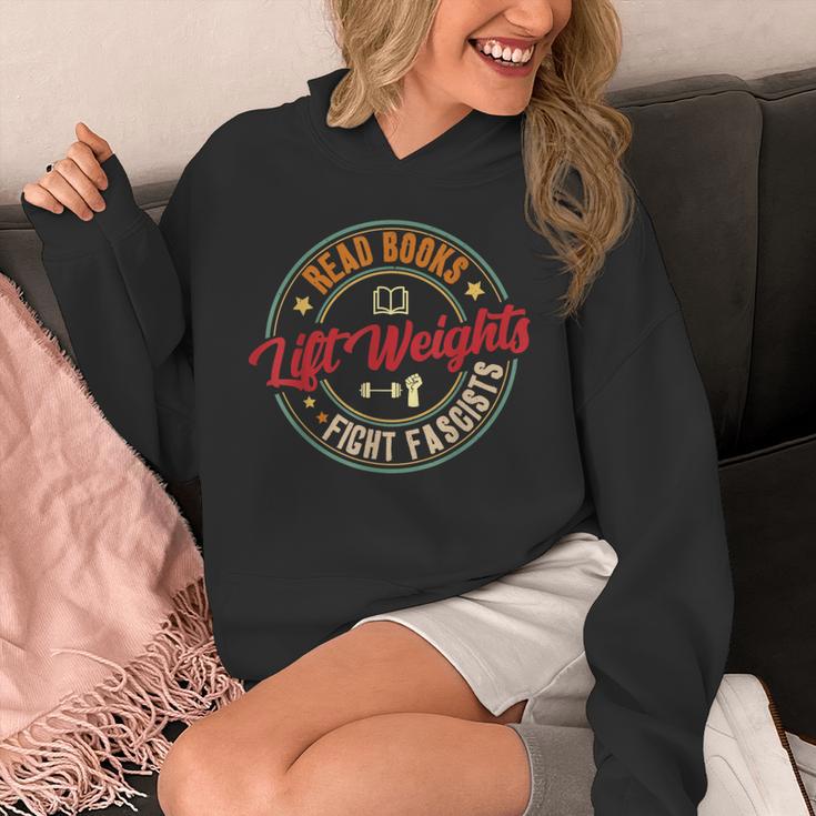 Read Books Lift Weights Fight Fascists Reading Lover Bookish Unisex Hoodie