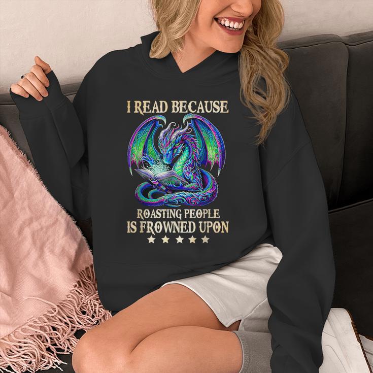 I Read Because Roasting People Is Frowned Upon Dragons Books Unisex Hoodie I Read Because Roasting People Is Frowned Upon Dragons Books Unisex Hoodie