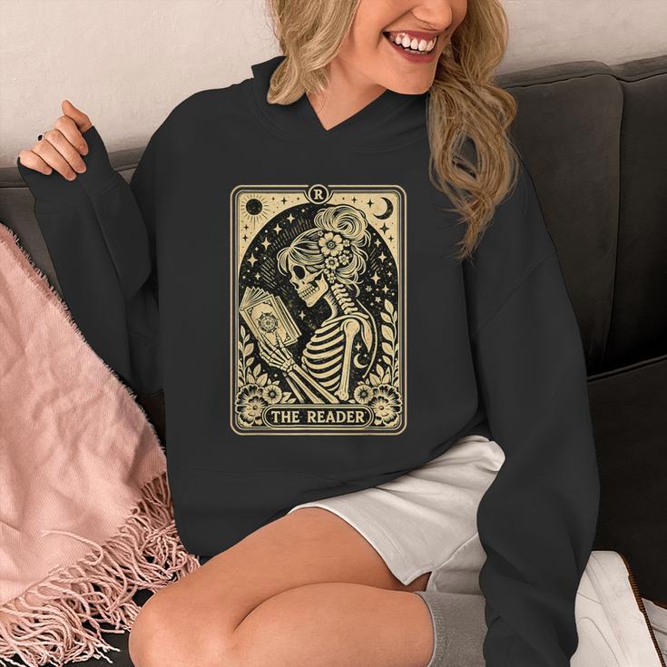 The Reader Tarot Card Book Lover Skeleton Reading Book Unisex Hoodie