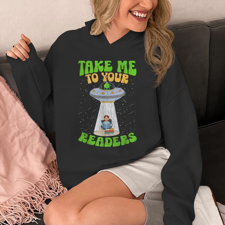 Take Me To Your Readers Alien Book Reading Bookaholic Unisex Hoodie