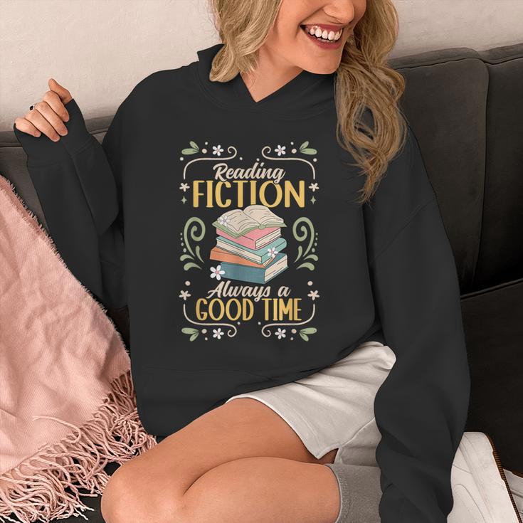 Reading Fiction Always A Good Time Book Reading Bookworm Unisex Hoodie
