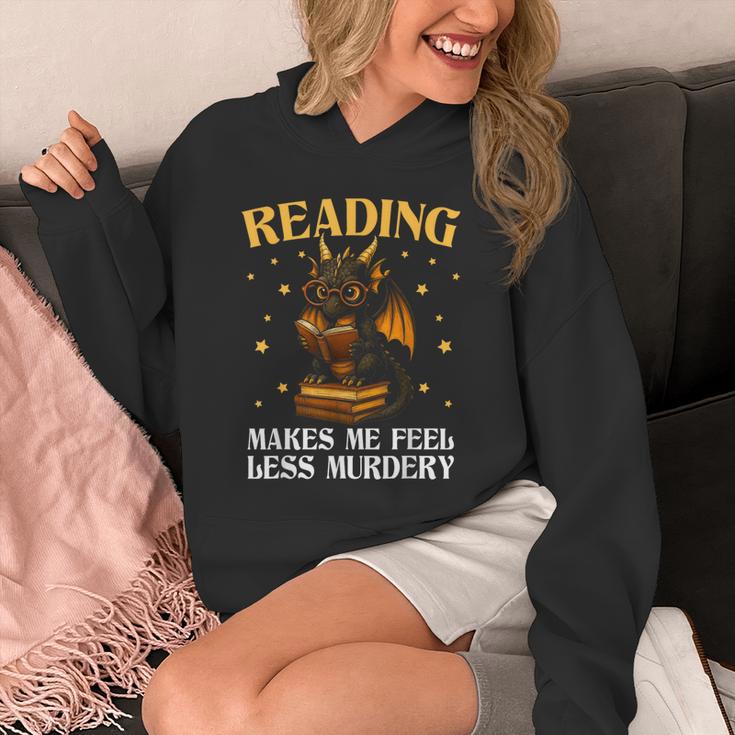 Reading Makes Me Feel Less Murdery Book Dragon Unisex Hoodie