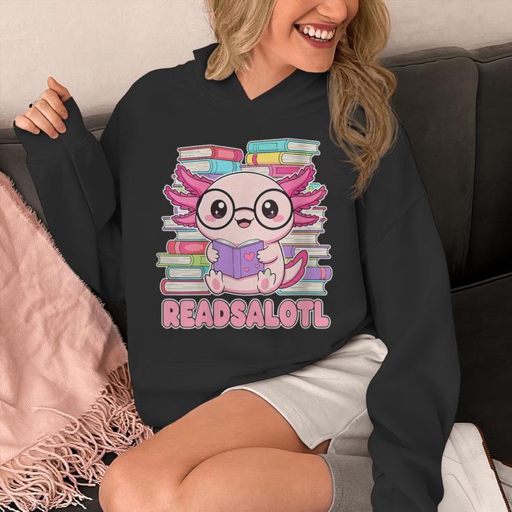 Readsalotl Axolotl Reading Book Bookworm Unisex Hoodie