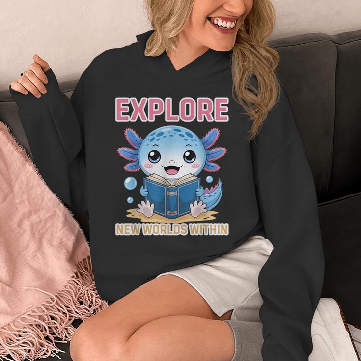 Readsolotl Kawaii Axolotl Book Lover Reading Unisex Hoodie Readsolotl Kawaii Axolotl Book Lover Reading Unisex Hoodie