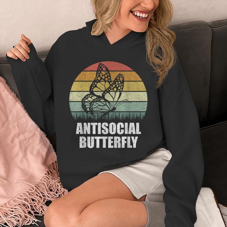 Retro Antisocial Butterfly Shirt For Introverts Unisex Hoodie