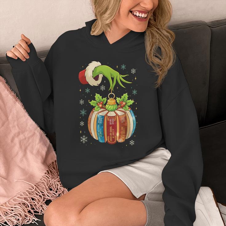 Retro Christmas Ornament Book Christmas Teacher Librarian Unisex Hoodie