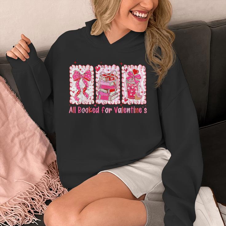 Retro Coquette Bow All Booked For Valentines Book Lover Cute Unisex Hoodie