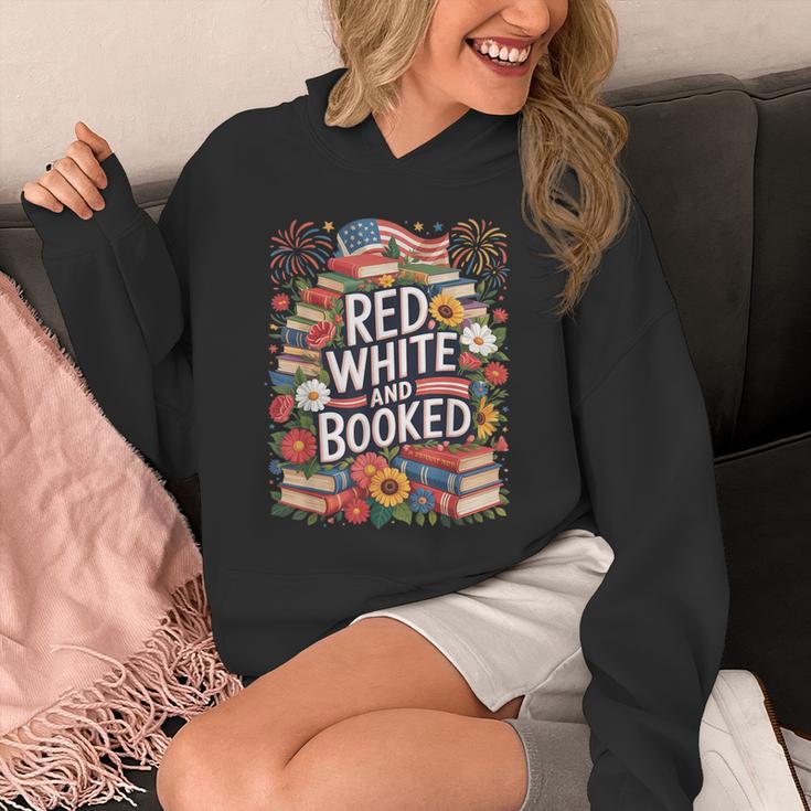 Retro Floral Red & Booked Library Reading 4th Of July Unisex Hoodie Retro Floral Red & Booked Library Reading 4th Of July Unisex Hoodie