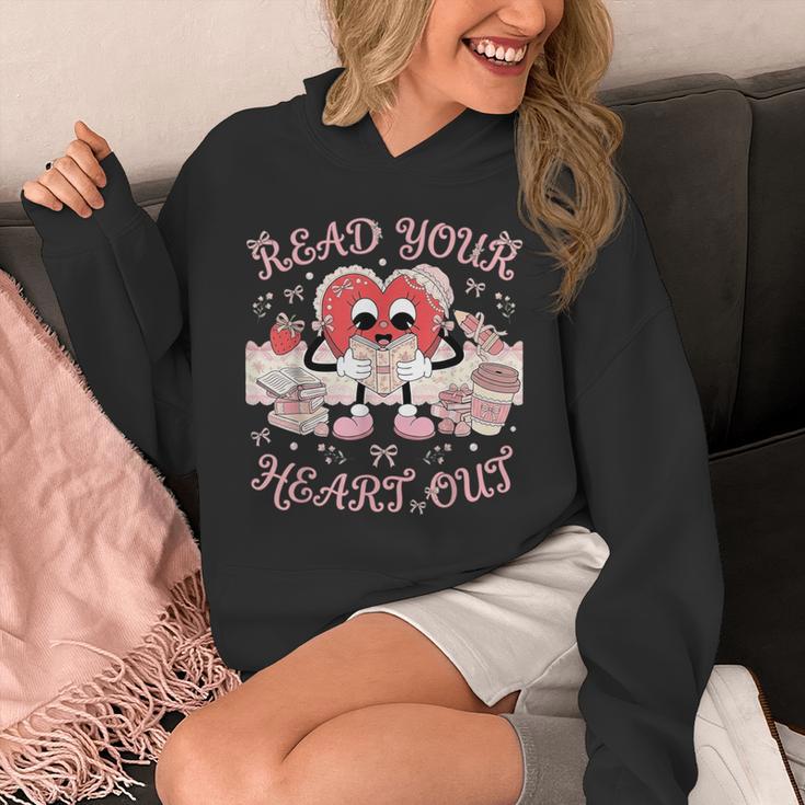 Retro Read Your Heart Out Valentine’s Day Teacher Book Lover Unisex Hoodie