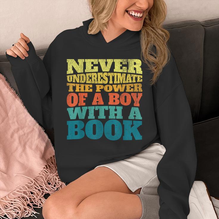 Retro Never Underestimate The Power Of a Boy With a Book Unisex Hoodie