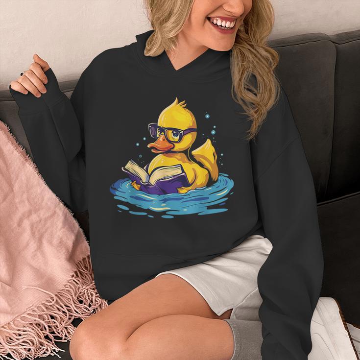 Rubber Duck Reading Book Swim Rubber Duckling Rubber Duckie Unisex Hoodie