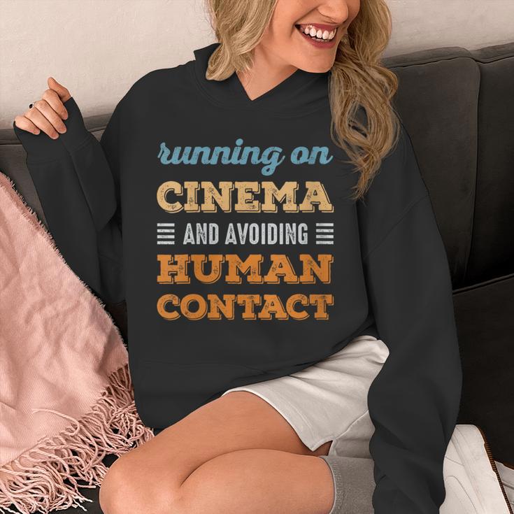 Running On Cinema Social Introvert Humor Vintage Unisex Hoodie