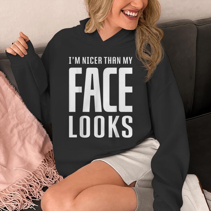 Sarcastic Shy People Introverts I'm Nicer Than My Face Looks Unisex Hoodie