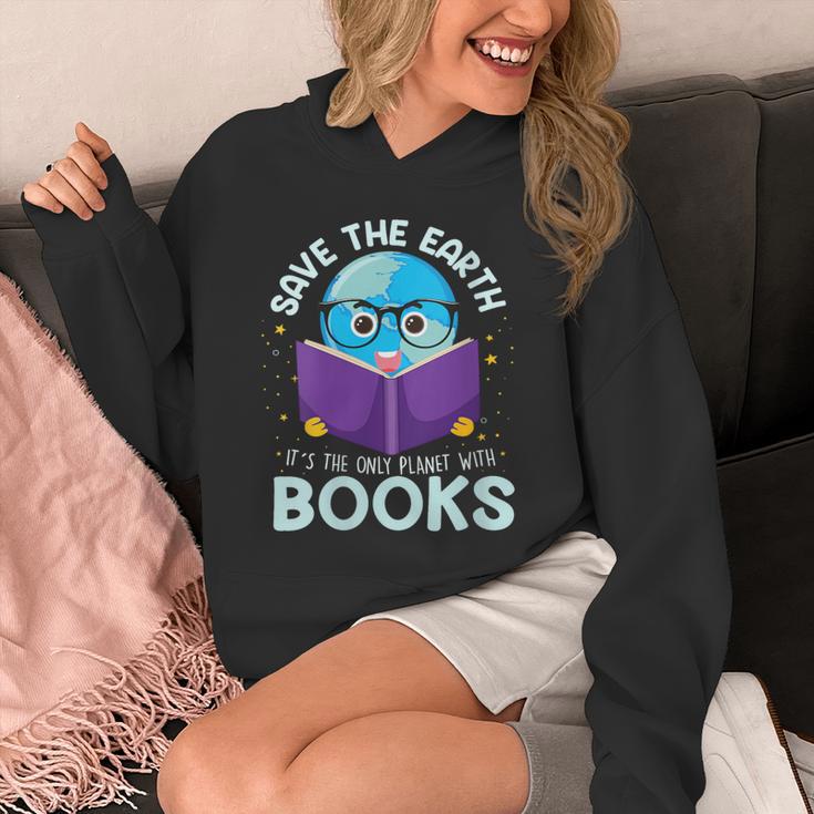 Save Earth It´s Only Planet With Books Reader Earth Day Unisex Hoodie