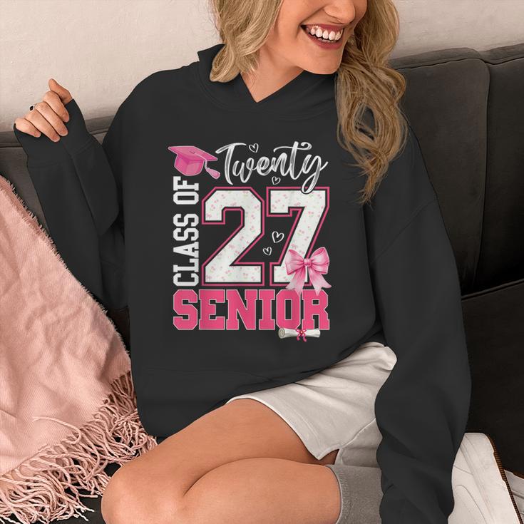 Senior 2027 Class Of 2027 Pink Coquette Bow Graduation Girl Unisex Hoodie