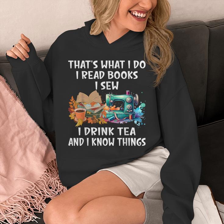 Sewing Reading Books Drinking Tea Sew Sewist Unisex Hoodie