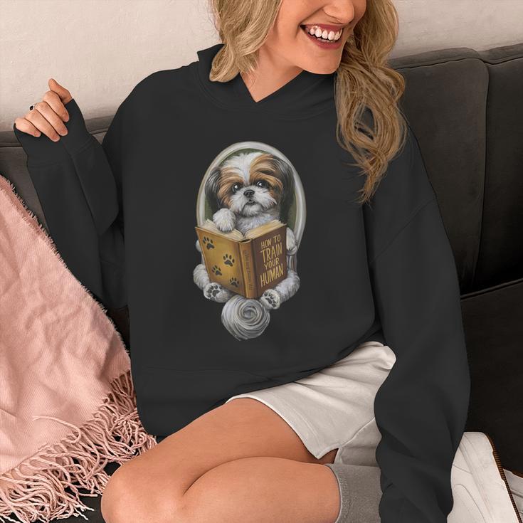 Shih Tzu Book How To Train Your Human Funny Dog Motif Unisex Hoodie Shih Tzu Book How To Train Your Human Funny Dog Motif Unisex Hoodie