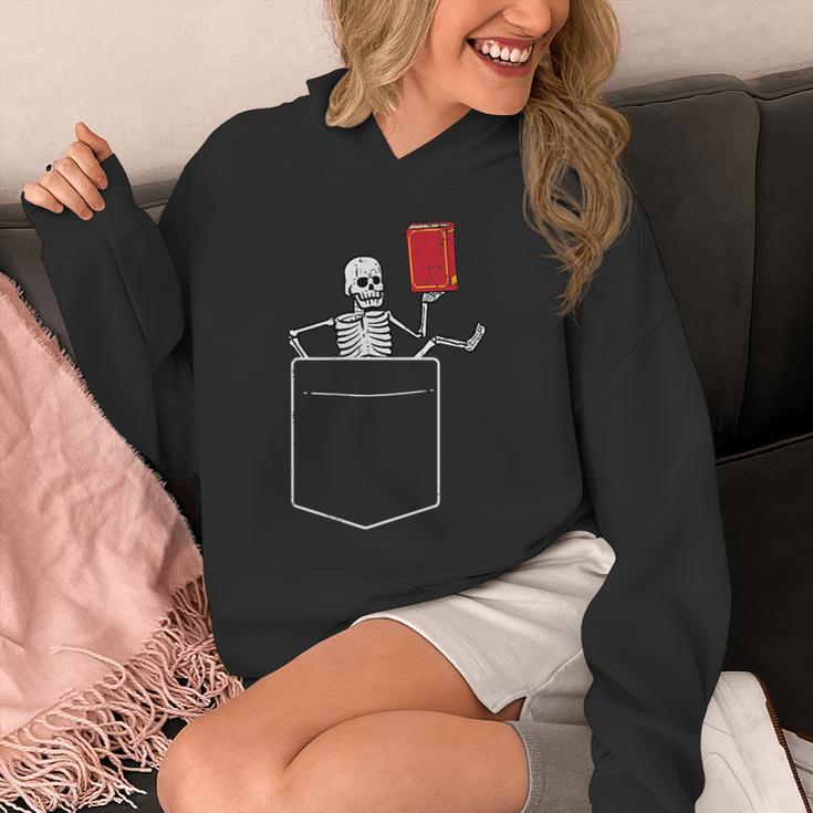 Skeleton Books Read Book Reading Librarian Across America Unisex Hoodie