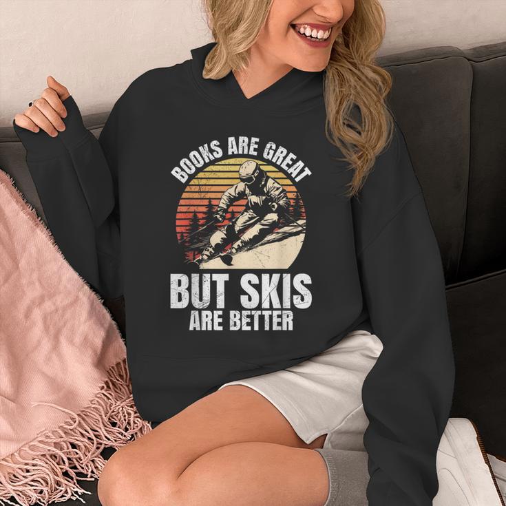 Skier BOOKS ARE GREAT BUT SKIS ARE BETTER Vintage Unisex Hoodie Skier BOOKS ARE GREAT BUT SKIS ARE BETTER Vintage Unisex Hoodie
