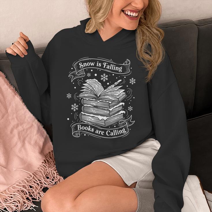 Snow Is Falling Books Are Calling Winter Reading Unisex Hoodie