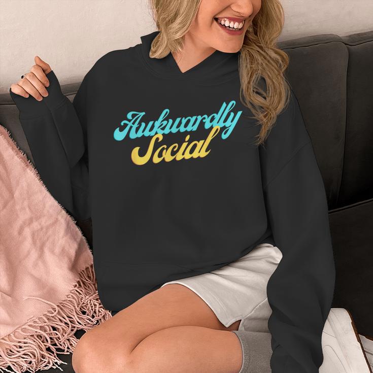 Socially Awkward Introvert Retro Anxious Awkwardly Social Unisex Hoodie