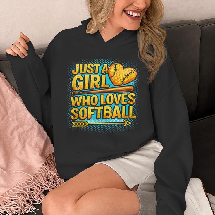 Softball Just A Girl Comic Book Style Graphic For Teens Unisex Hoodie Softball Just A Girl Comic Book Style Graphic For Teens Unisex Hoodie