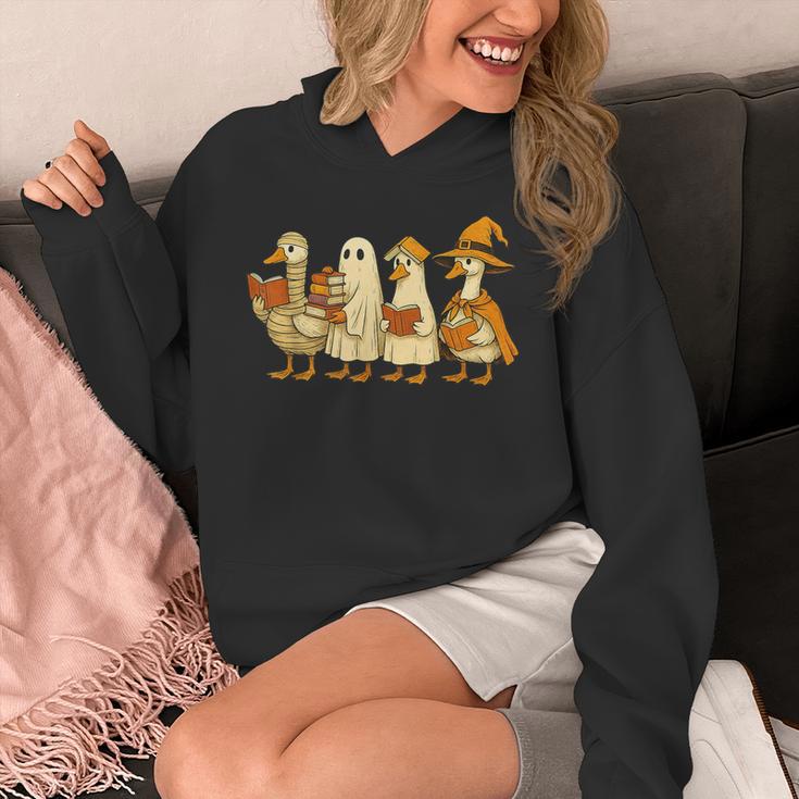 Spooky Halloween Book Lover Halloween Reading Goose Unisex Hoodie