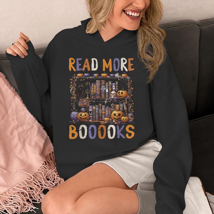 Spooky Halloween Bookshelf Bookcase Read More Books Unisex Hoodie