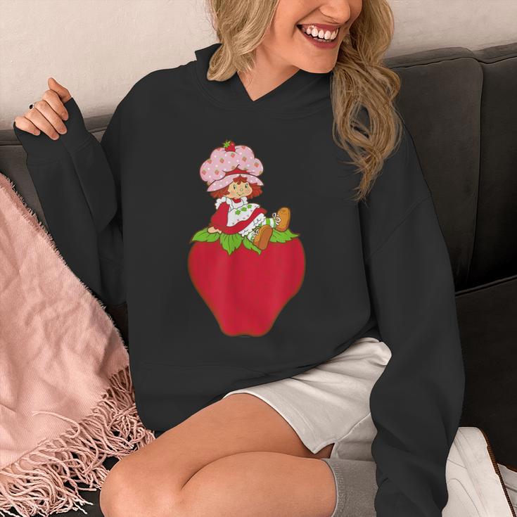 Strawberry Shortcake Sitting On Strawberry Retro Nostalgia Unisex Hoodie