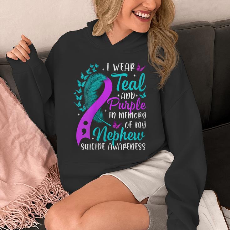 Suicide Awareness I Wear Teal Purple In Memory Of My Nephew Unisex Hoodie