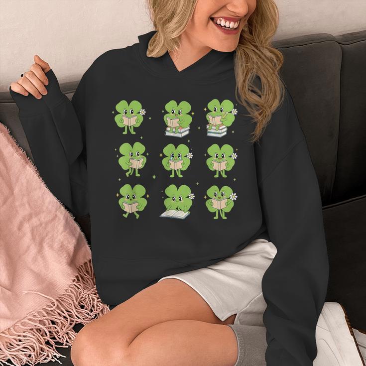 Teacher Reading Shamrock St Patrick’s Day Book Lover Kids Unisex Hoodie