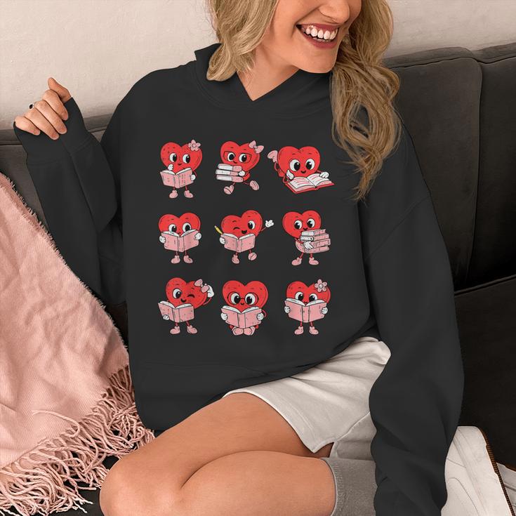 Teacher Valentines Day Reading Book Lover Bookworm Library Unisex Hoodie