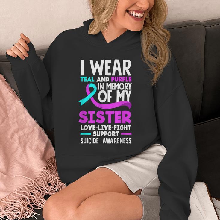 Teal & Purple In Memory Of My Sister Suicide Prevention Unisex Hoodie Teal & Purple In Memory Of My Sister Suicide Prevention Unisex Hoodie