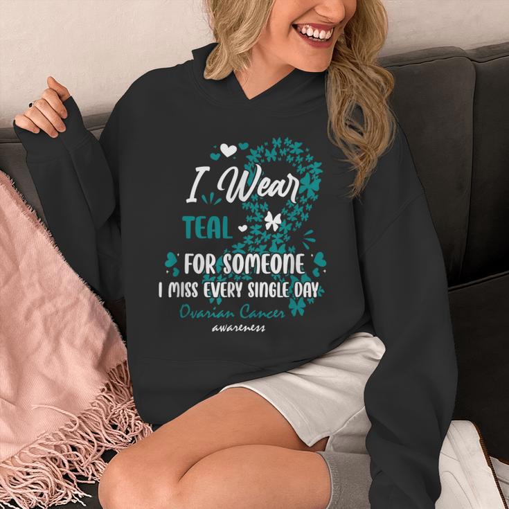 Teal Ovarian Cancer Angel Memory Warrior Support Family Unisex Hoodie Teal Ovarian Cancer Angel Memory Warrior Support Family Unisex Hoodie