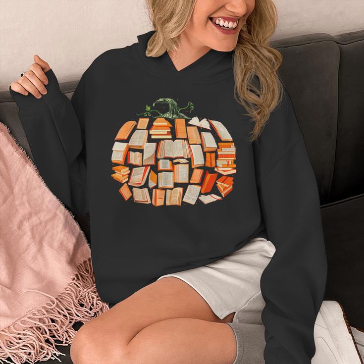 Thanksgiving Fall Books Pumpkins Vintage Library Teacher Kid Unisex Hoodie