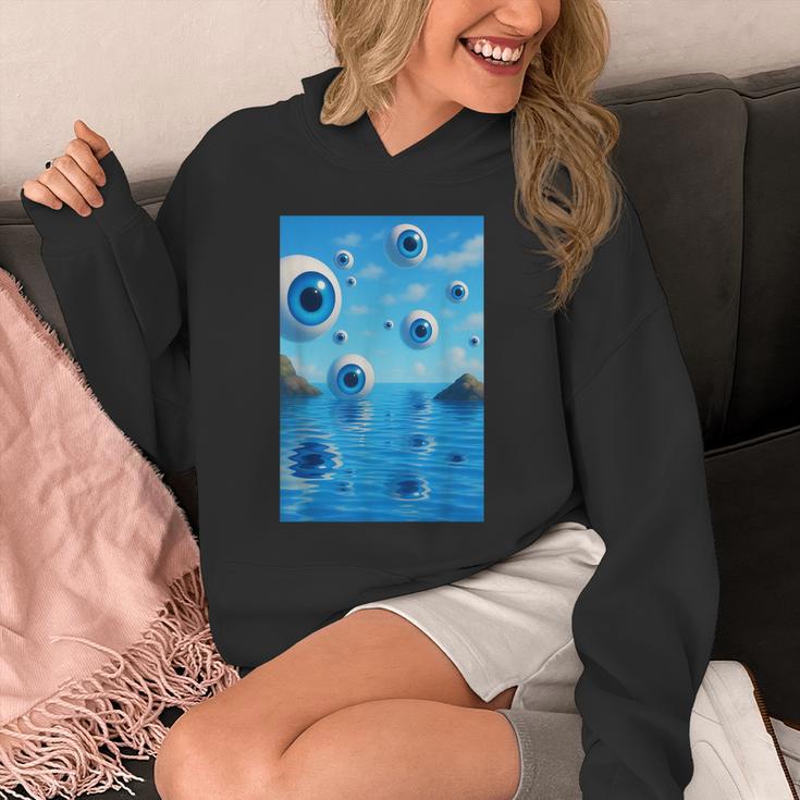 Trippy Weirdcore Frutiger Aero Surreal Eyeballs Y2K Unisex Hoodie