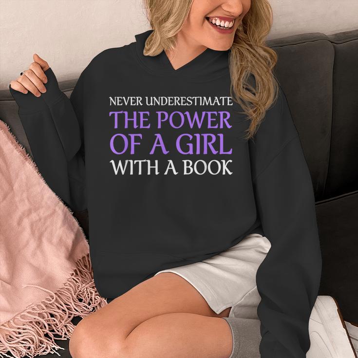 Never Underestimate Girl With A Book Women Inspiration Quote Unisex Hoodie