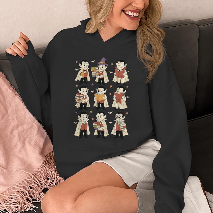 Vampire Reading Books Halloween Cute Teens Kids Unisex Hoodie
