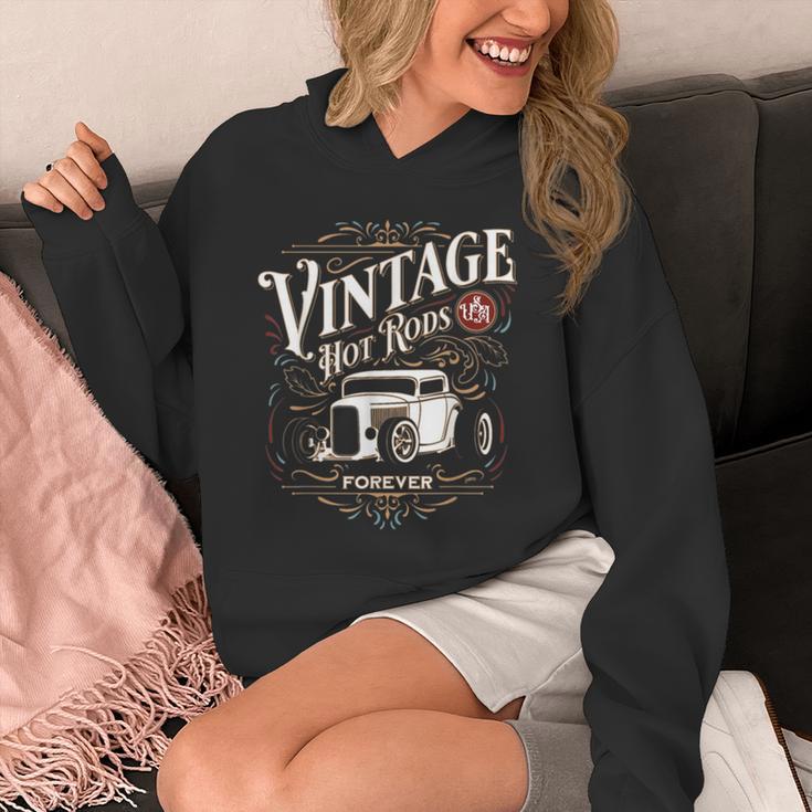 Vintage Hot Rods USA Forever Classic Car Nostalgia Unisex Hoodie