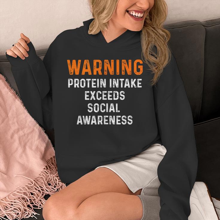 Warning Protein Intake Exceeds Social Awareness Introvert Unisex Hoodie Warning Protein Intake Exceeds Social Awareness Introvert Unisex Hoodie