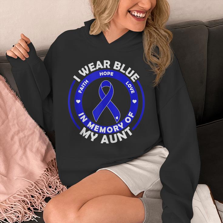 I Wear Blue In Memory Of My Aunt Colon Cancer Awareness Unisex Hoodie
