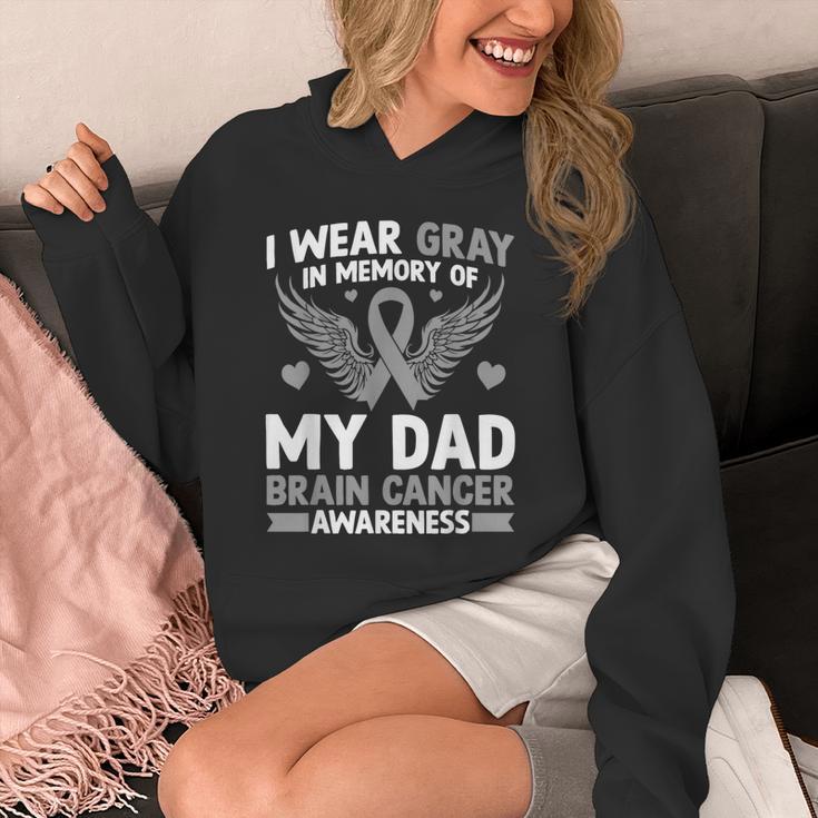 I Wear Gray In Memory Of My Dad Brain Cancer Awareness Unisex Hoodie