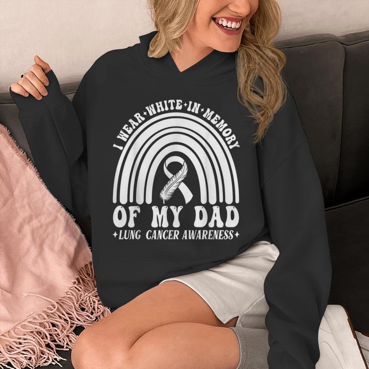 I Wear In Memory Of Dad Lung Cancer Awareness Ribbon Unisex Hoodie