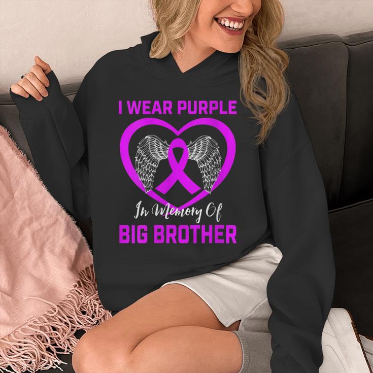 I Wear Purple In Memory Of My Big Brother Alzheimers Graphic Unisex Hoodie