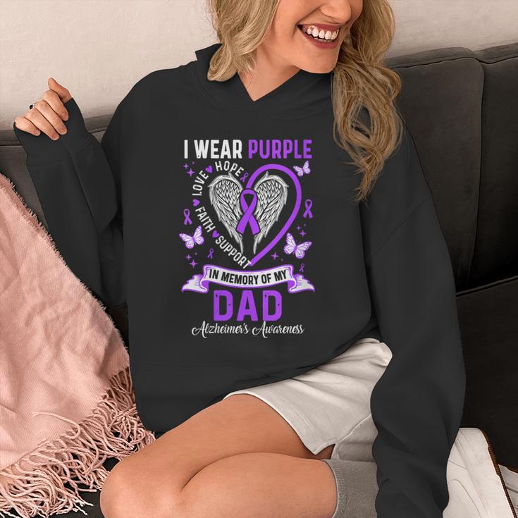 I Wear Purple In Memory Of My Dad Alzheimer's Awareness Unisex Hoodie