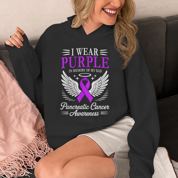 I Wear Purple In Memory Of My Dad Pancreatic Cancer Unisex Hoodie