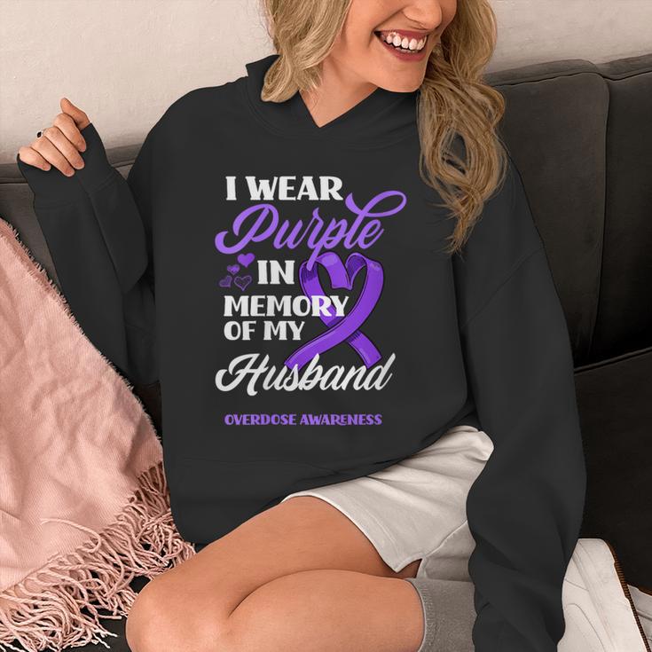 I Wear Purple In Memory Of My Husband Overdose Awareness Unisex Hoodie I Wear Purple In Memory Of My Husband Overdose Awareness Unisex Hoodie