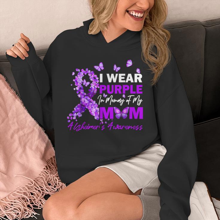 I Wear Purple In Memory Of My Mom Alzheimers Awareness Unisex Hoodie