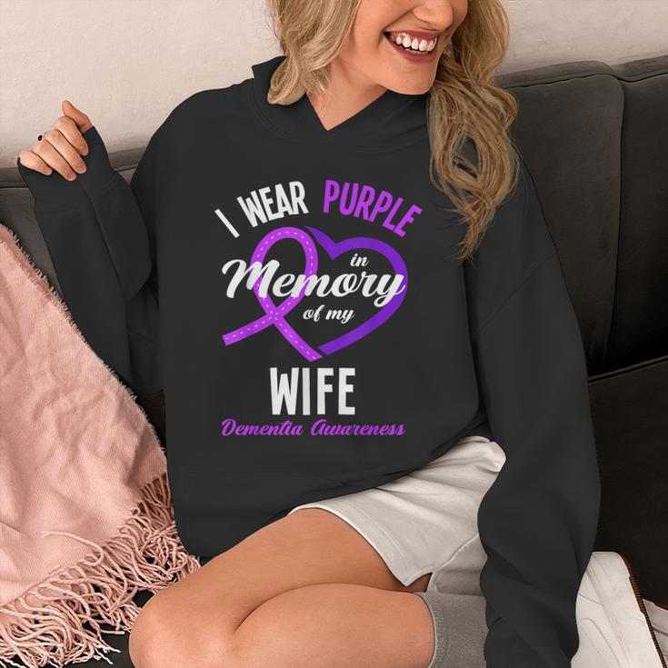 I Wear Purple In Memory For My Wife Dementia Awareness Unisex Hoodie